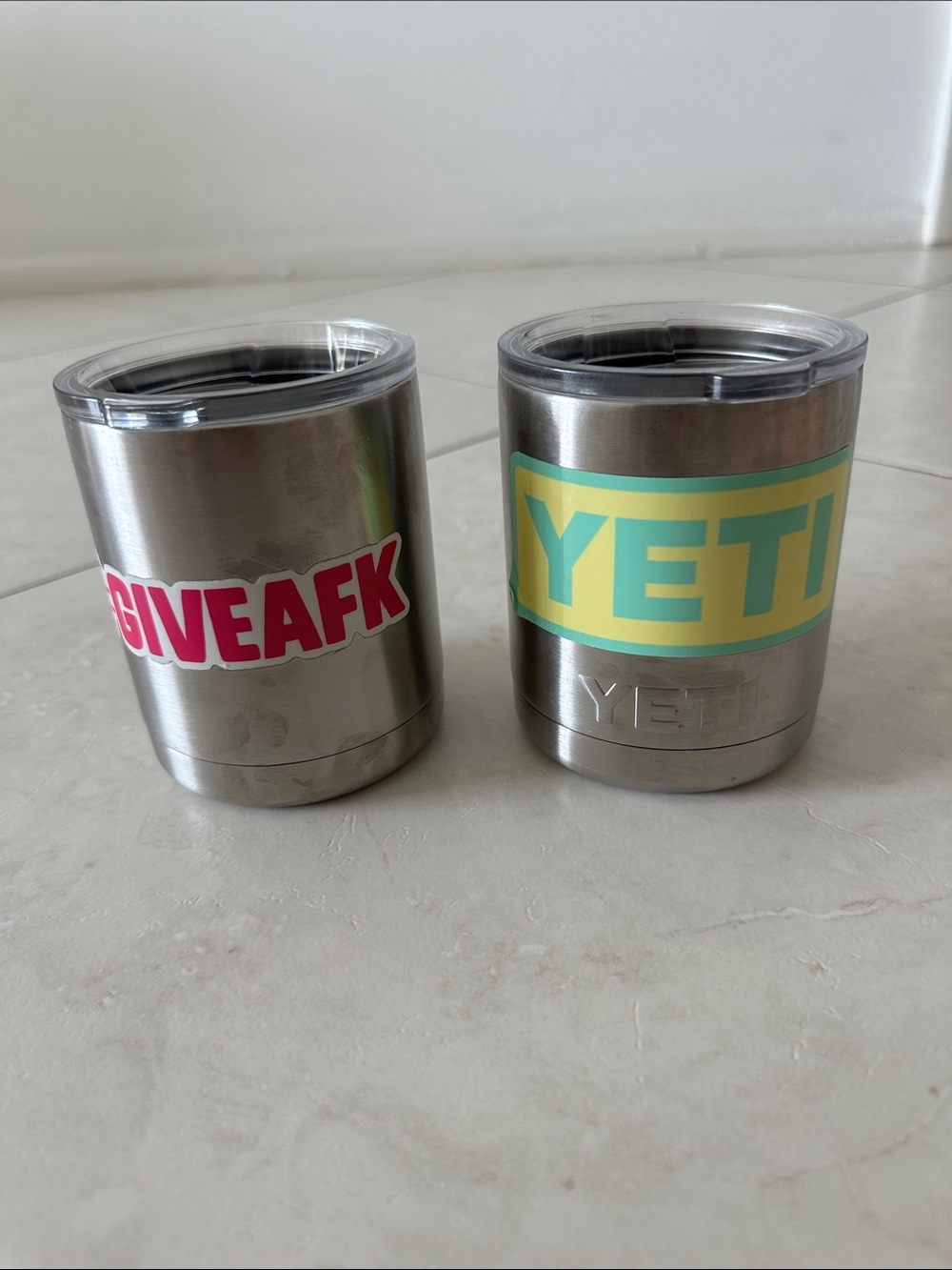 2 yeti lowball ramblers 10oz